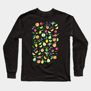 Fresh Fruit - a watercolor pattern Long Sleeve T-Shirt